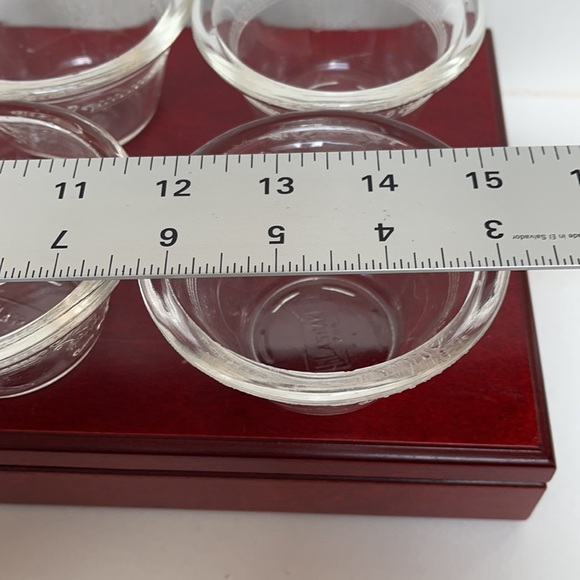 Vintage depression glass style design custard cups ramekin clear retired - Picture 9 of 9